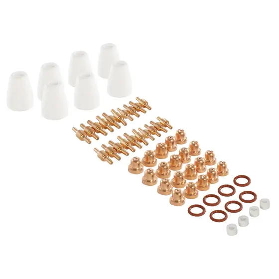 Kit 58 consumíveis para tocha Corte Plasma PT31 - Bico curto