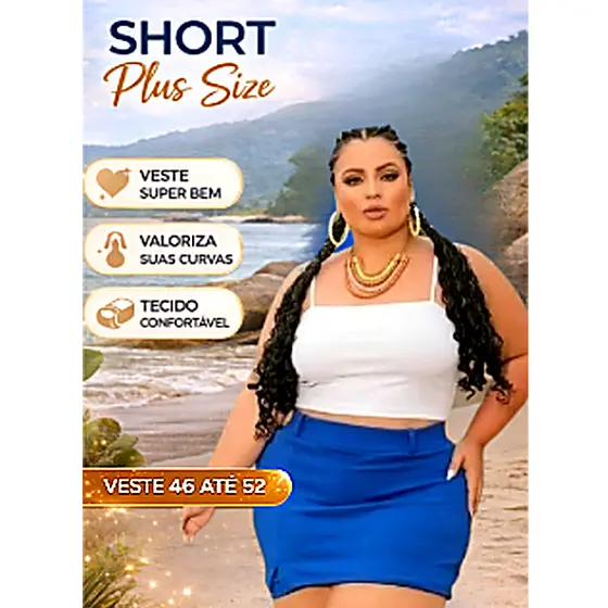 SHORTS SAIA PLUS SIZE VERÃO