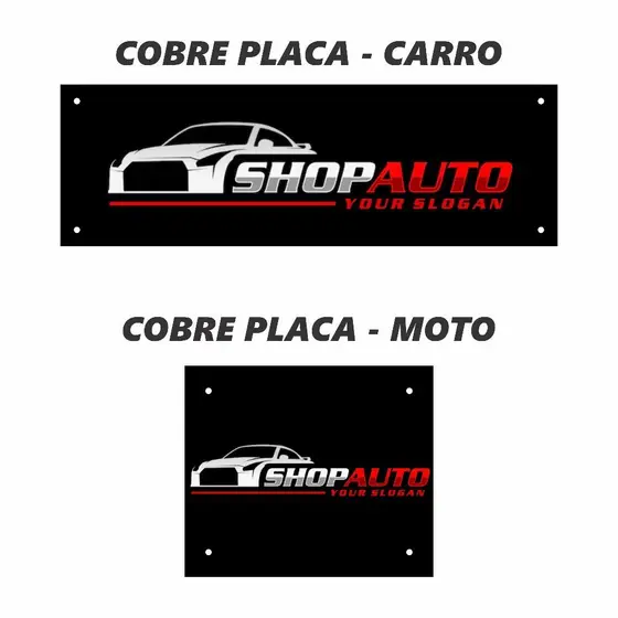 Placas COBRE TAMPA PLACA Garagem Carro ou Moto Personalizada Revendas Estética Automotivas