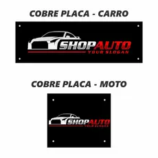 Placas COBRE TAMPA PLACA Garagem Carro ou Moto Personalizada Revendas Estética Automotivas