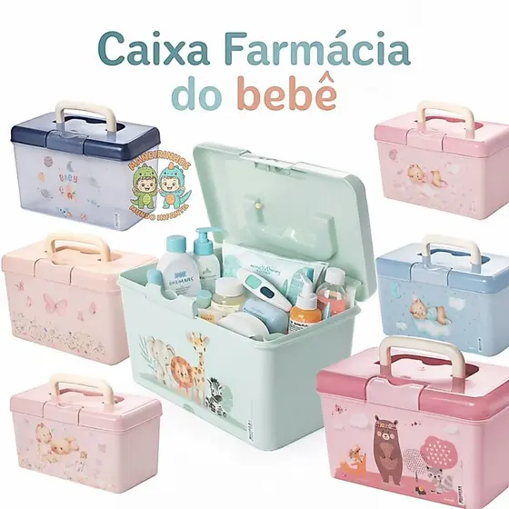 Caixa Organizadora Farmácia 1,7 Litros Farmacinha do Bebê Maletinha para Remédios