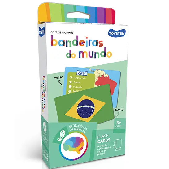 Jogos Cartas geniais Bandeiras do Mundo Brinquedos Educativos Infantil