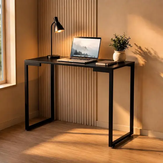 Escrivaninha Mesa de Escritório Industrial Base Aço 90x45X90cm Escritório Home Office Estudo