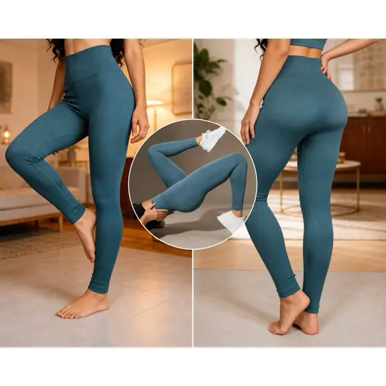 kit 2 calça legging canelada feminina para academia
