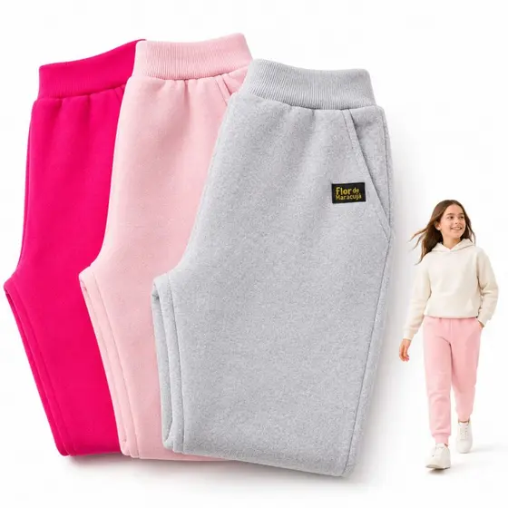 Kit 3 Calças de Moletom para Menina - Frio Inverno Escolar - Estilo Juvenil