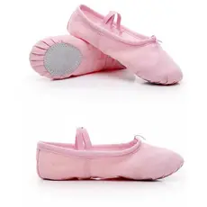Sapatos de Balé Ballet Adulto Infantil com Material Macio e Respirável elástico duplo cruzado