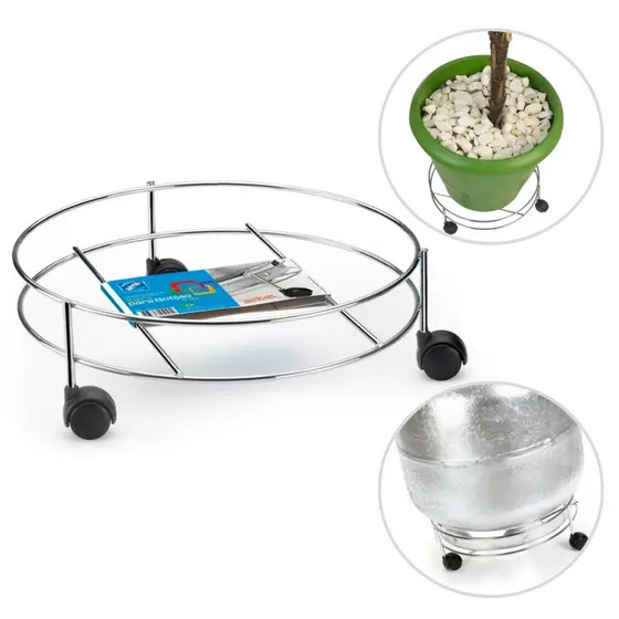 Suporte Para Gás Botijão Com Rodinha Cromado Aço