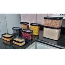 kit 8 potes herméticos para mantimentos em acrílico SANGEL