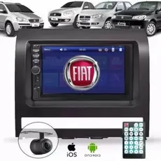 Central Multimídia 2 Din Mp5 Fiat Siena Câmera Moldura