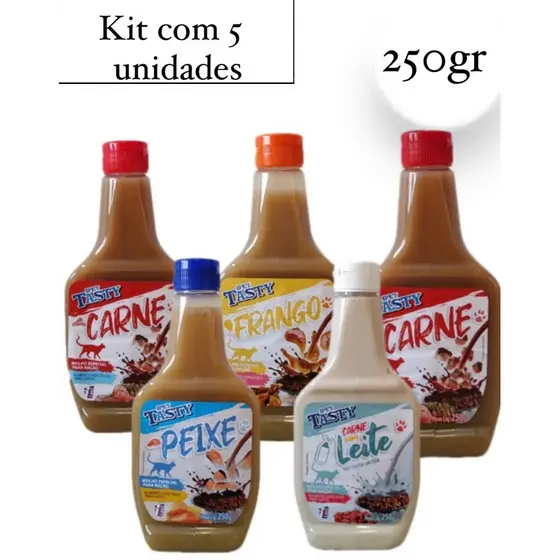 5 Molho Para Ração Cachorro Pet 5 Unidades 250gr