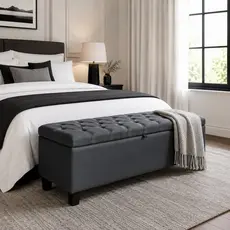 Recamier Baú e Banco Luxo Capitonê em Suede – Sapateira 1,20m ou 80cm