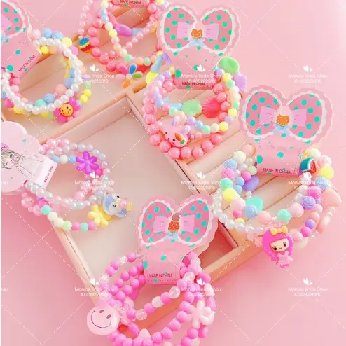 24 Pulseiras(6 conjuntos) Para Criança Infantil Frutas Doces Coloridos