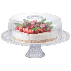 Boleira de Vidro com Tampa Acrílica – Porta Bolo, Pães, Tortas e Doces - Diamond Gourmet