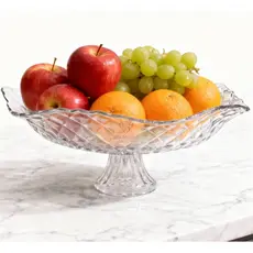 Fruteira de Vidro com Pé – Saladeira Decorativa para Mesa e Cozinha