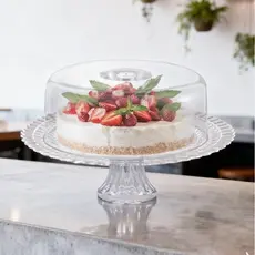 Boleira Gourmet Luxo de Vidro com Tampa Acrílica