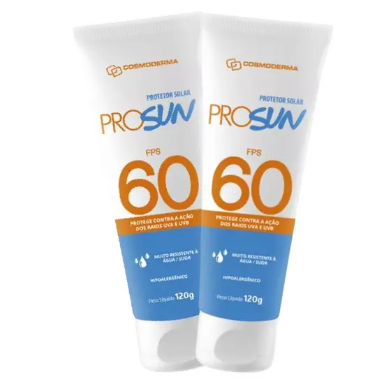 Protetor Solar FPS 60 ProSun Corporal Cosmoderma 120g - 02 Unidades