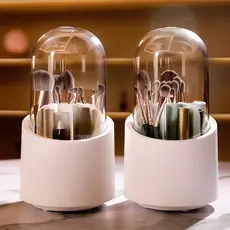 Rotação Porta Escovas Organizador 360º De Mesa Cosmético Maquiagem Batom Caixa Tubo