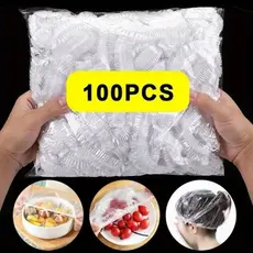KIT 100/200/300 Tampa De Plástico Descartável Para Alimento Cozinha