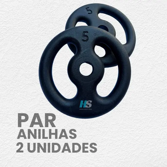 Par Anilha 5Kg - Pintada - (2 Unidades) Peso de Academia