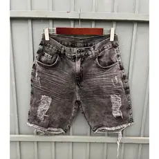 Bermuda Slim Jeans Masculina Rasgada.