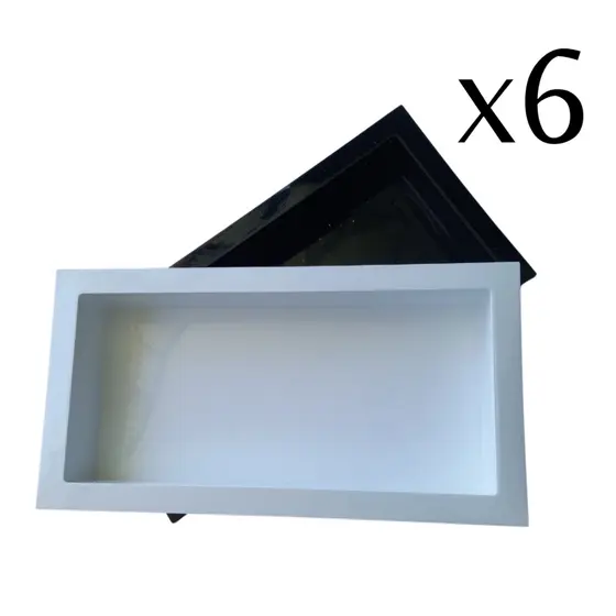 KIT 6 Nicho Para Banheiro Prateleira Embutir 32x62 Nicho Banheiro Borda Nicho de Banheiro Parede Box