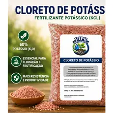 Cloreto de Potássio Fertilizante Potássico Adubo KCL Para Plantas Hortas Gramados Frutíferas Jardim