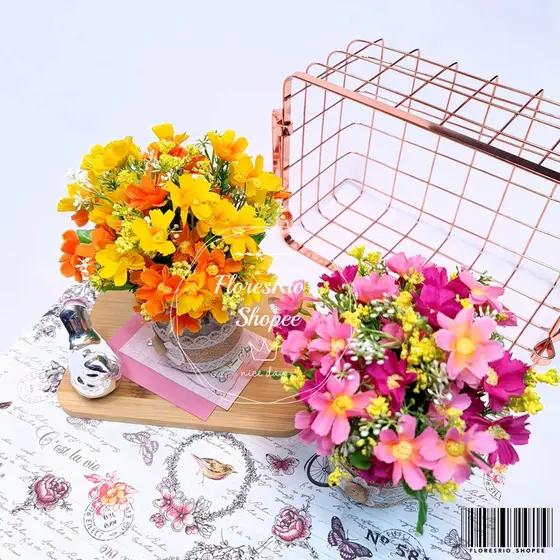1 Peça Buquê com 28 Margarida Artificial P/ Decoração Casamento, Arranjos, Decorar Festas e casa