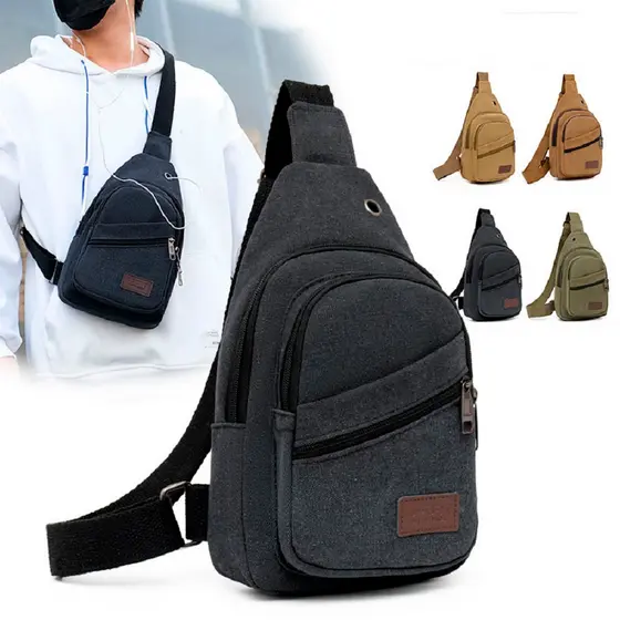 Pochete de ombro casual bolsa de lona de bolso