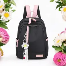 Mochila de nylon casual Feminina / à prova d'água / mochila escolar com o acessório da flor