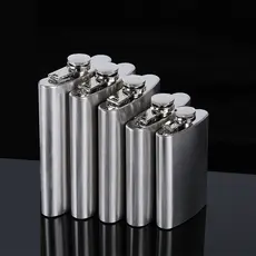 Cantil de bolso em aço inox 9 oz Porta Bebidas Whisky Vodka Rum  207ml.230ml.270ml