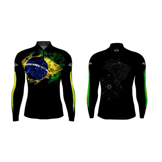 Camisa Camiseta Proteção Solar Agro e Pesca Gola Zíper New Fisher - NF41
