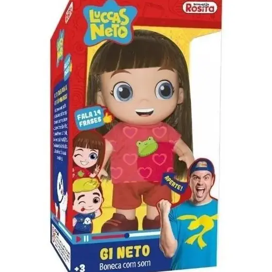 Boneca Gi Neto Fala 14 Frases Rosita Interativa Articulada Infantil