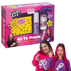 Kit Make Infantil Emilly Vick e Katlen Tô Pronta Delineador Rosa Glitter + Stick 3 em 1 Original +3