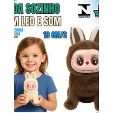 Bicho de Pelúcia Interativo 25cm Anda e Emite Som Brinquedo Infantil
