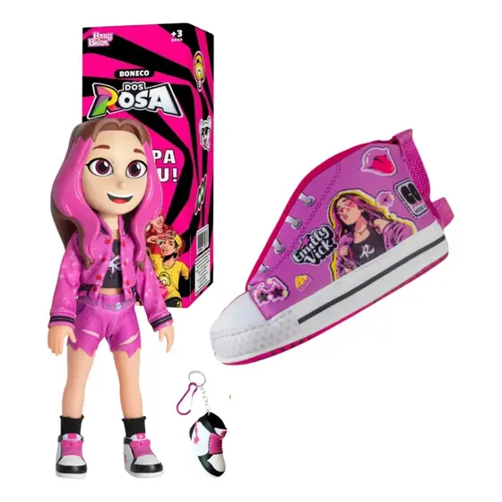 Nova Boneca Emilly Vick Youtube Dos Rosa Oficial   + Bolsa Chav