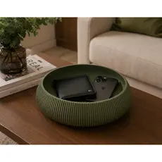 Porta Objetos Decorativo Redondo | Organizador de Mesa Sala Entrada | Porta Chaves Carteira Celular Premium