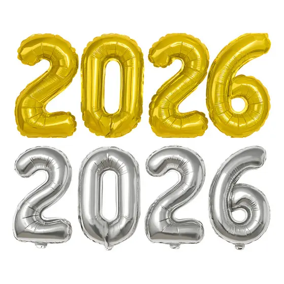 Kit Balão Numero 2026 Prata Decoração Réveillon Ano