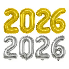 Kit Balão Numero 2026 Prata Decoração Réveillon Ano