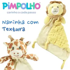 Naninha com textura unissex girafa e leão Pimpolho
