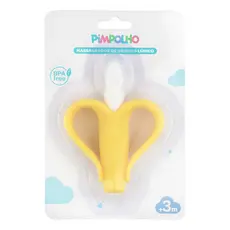 Massageador De Gengiva Ludico Banana Pimpolho Bebe +3m Cor Amarelo
