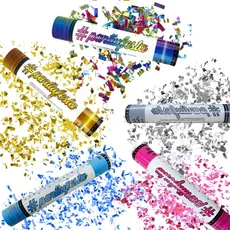 Lança Confetes Metalizado 30cm Dourado Prata Colorido Rosa Azul Festas Reveillon Aniversarios