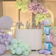 Balão Metalizado de 1,14cm de altura para chá revelação maternidade e decoração de chá de bebê