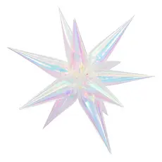 Balão Estrela 12 Pontas Metalizada Montagem 3d Festa 3 Cores