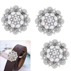 planplan 3 Peças Elegantes Strass Fivelas Cinto Parafuso Botão Conchas Decorativas Para Bolsa Couro Artes