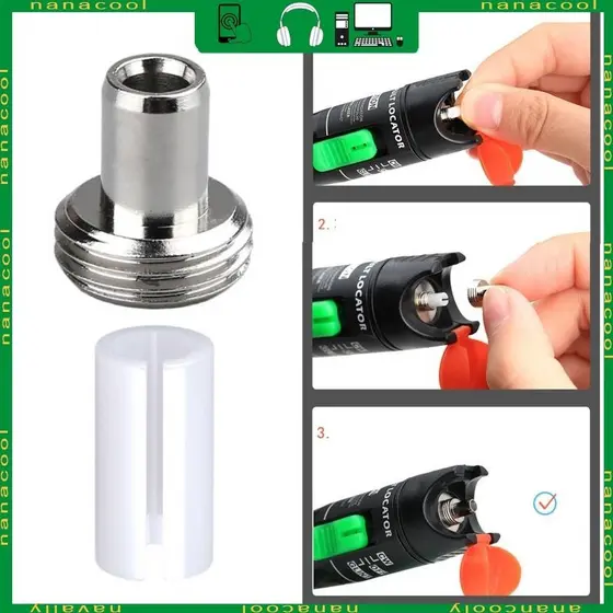 nana 4 Peças Reposição Do Localizador Visual Falhas Fibra-2x Mangas Tubo Cerâmico 2x Conectores Encaixe Metálico