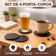 Bolacha de Madeira Descanso Porta Copos 12 cm Conjunto com 12 Unidades