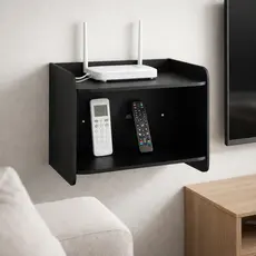 Suporte de Parede para Roteador Wi-Fi e Controles MDF Organizador Decorativo