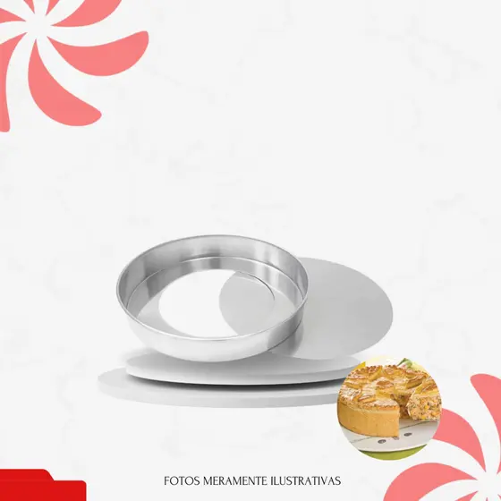 Forma Redonda Para Torta Salgada/bolo Fundo Falso - 30x3