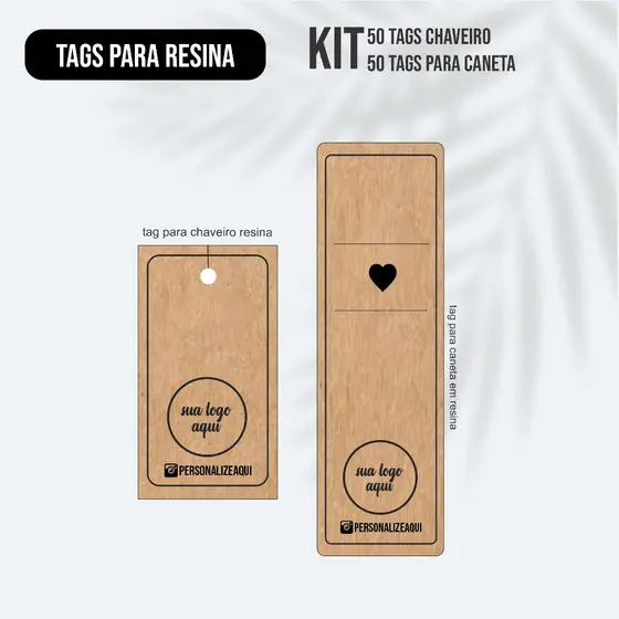Kit tag para resina epóxi - Tag para chaveiro e caneta