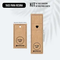 Kit tag para resina epóxi - Tag para chaveiro e caneta